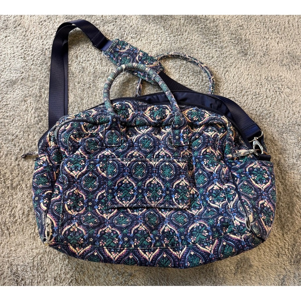 Member's Mark Quilted Duffle Bag Navy Floral Paisley Size Large